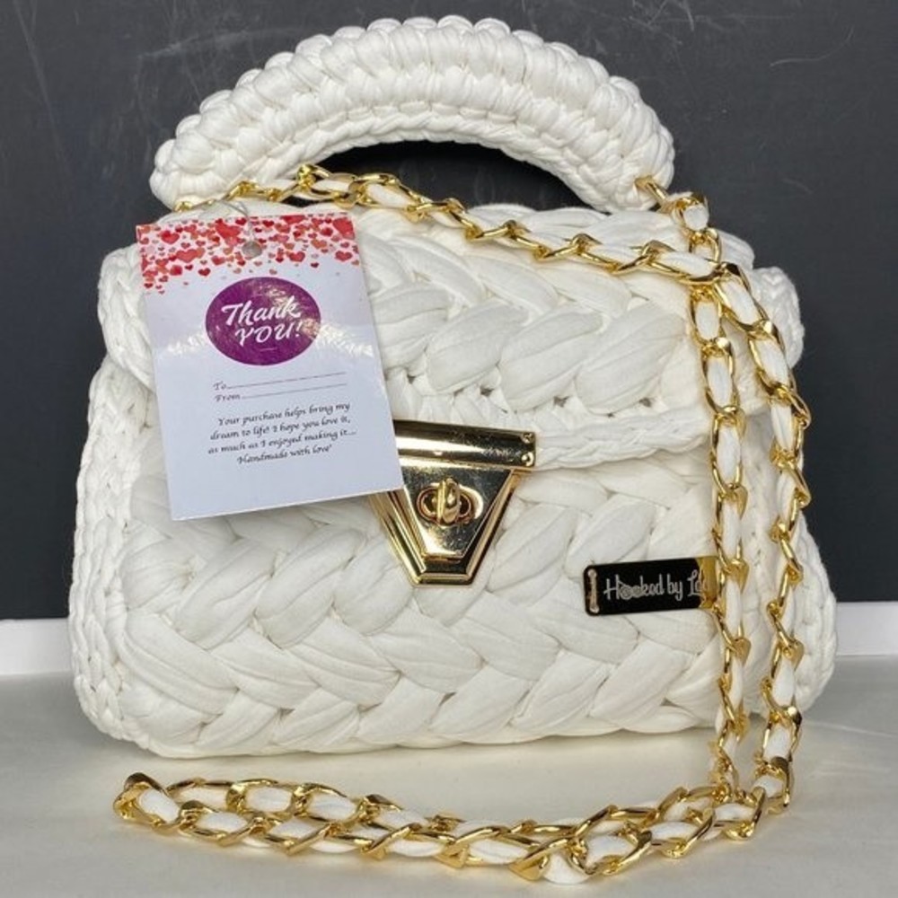 HOOKED BY LADE Crochet Bag White NWT!